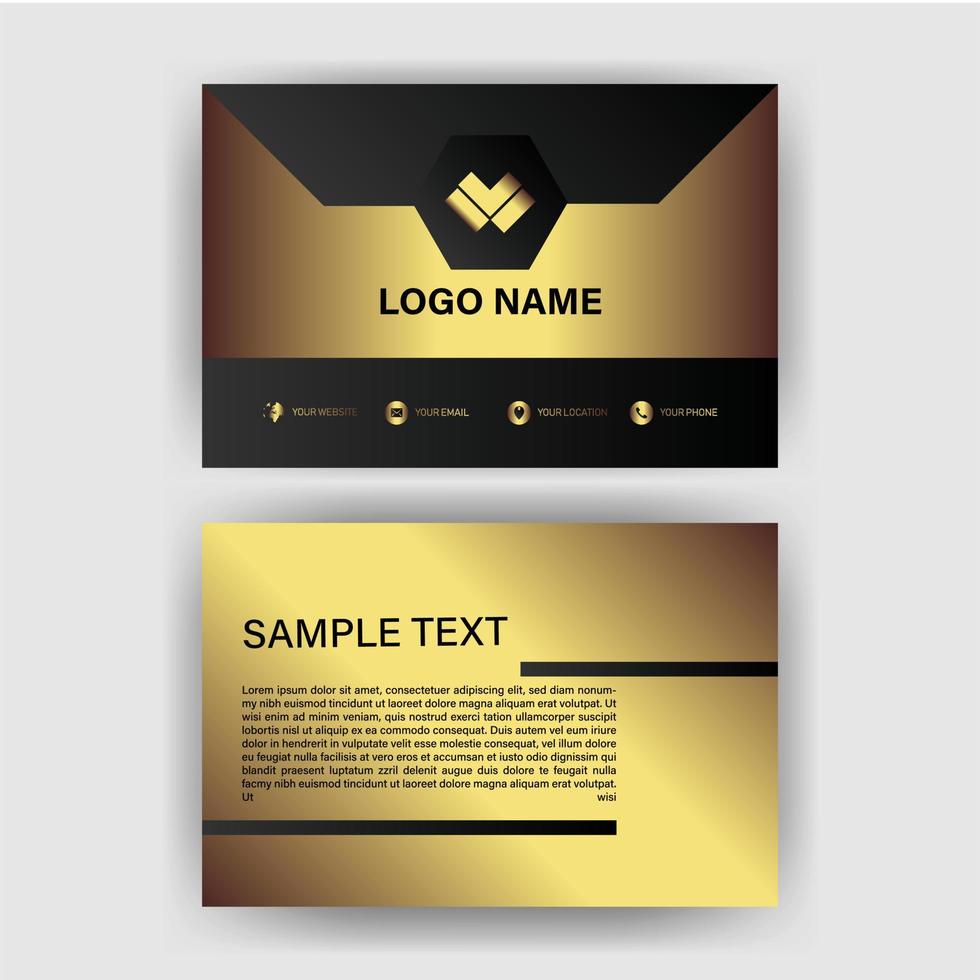 Creative black dark business card Template modern and Clean design vector