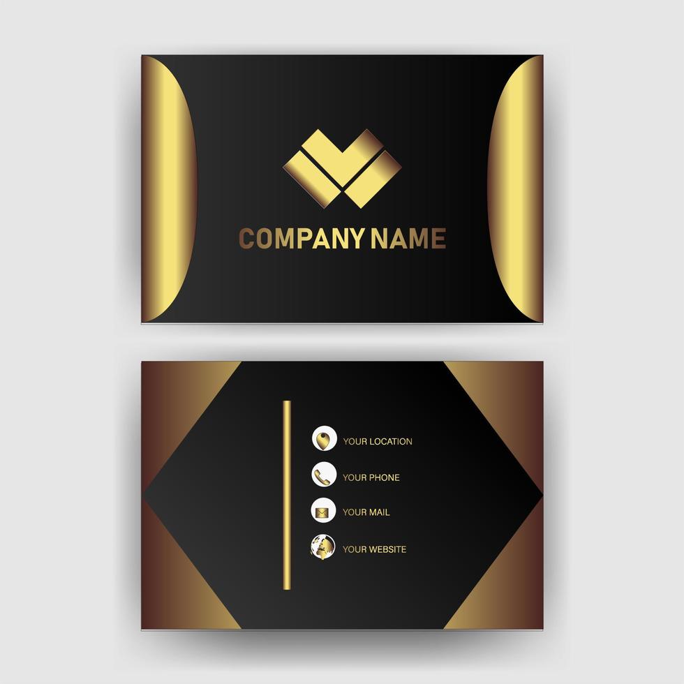 Creative black dark business card Template modern and Clean design vector