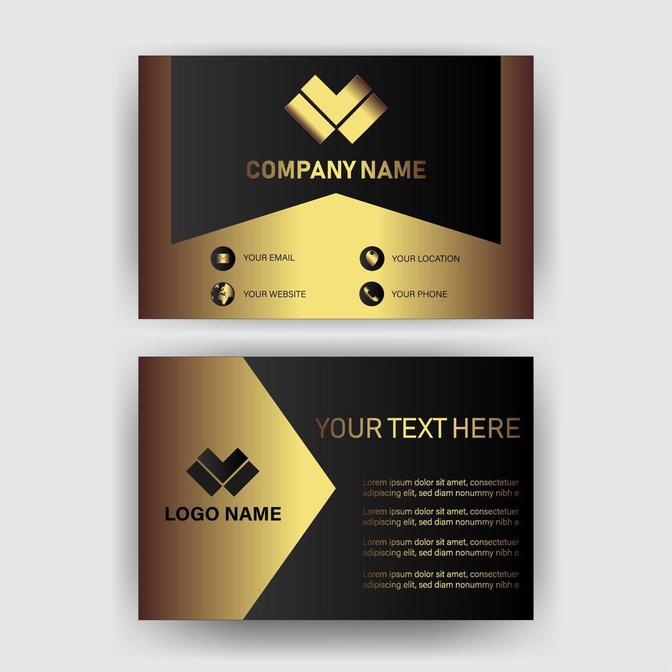 Creative black dark business card Template modern and Clean design vector