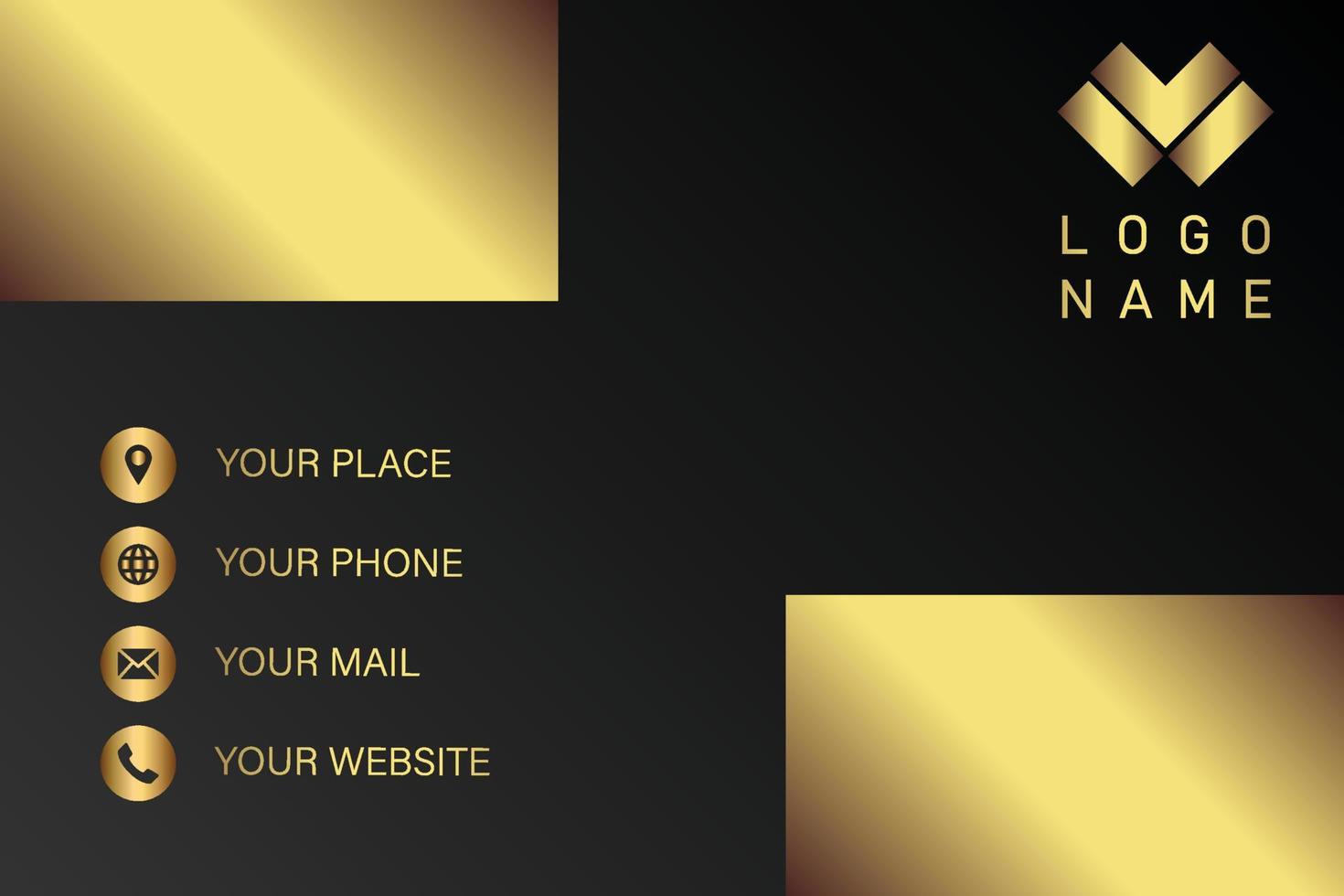 Creative black dark business card Template modern and Clean design vector