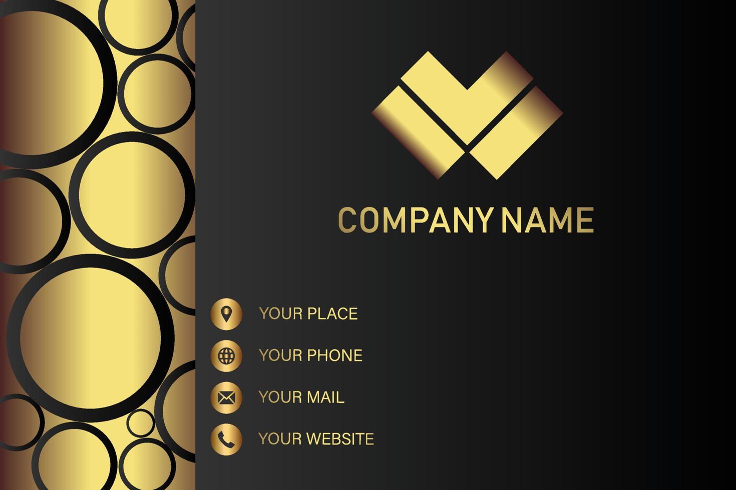 Creative black dark business card Template modern and Clean design vector