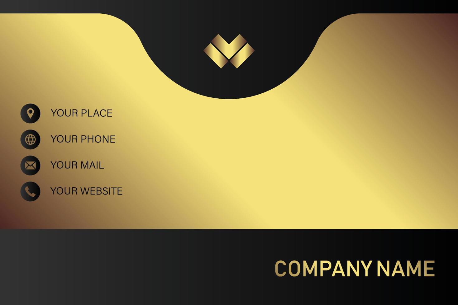 Creative black dark business card Template modern and Clean design vector