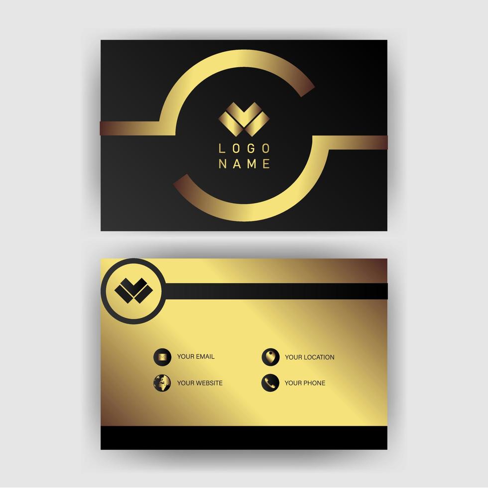 Creative black dark business card Template modern and Clean design vector