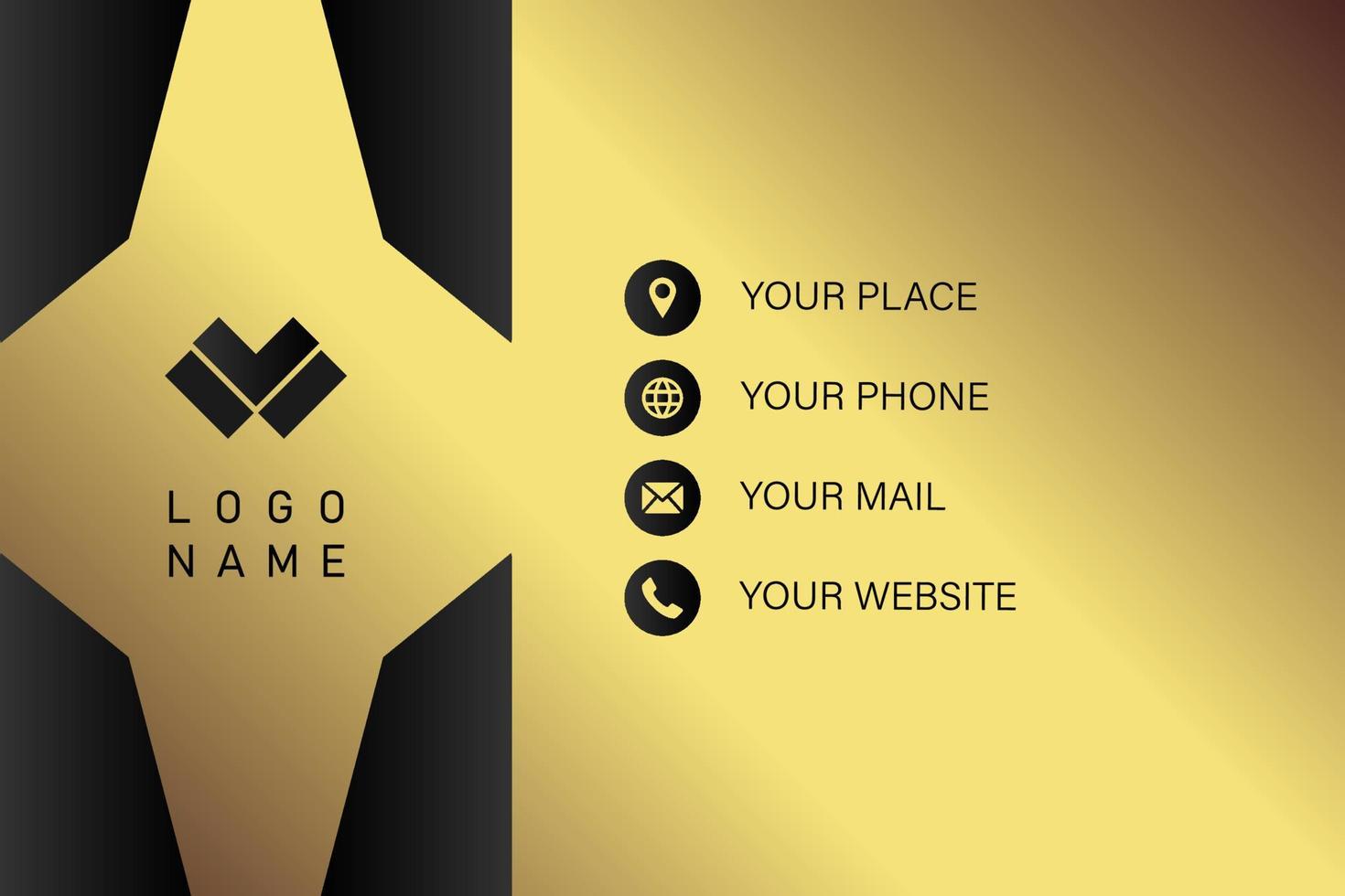 Creative black dark business card Template modern and Clean design vector