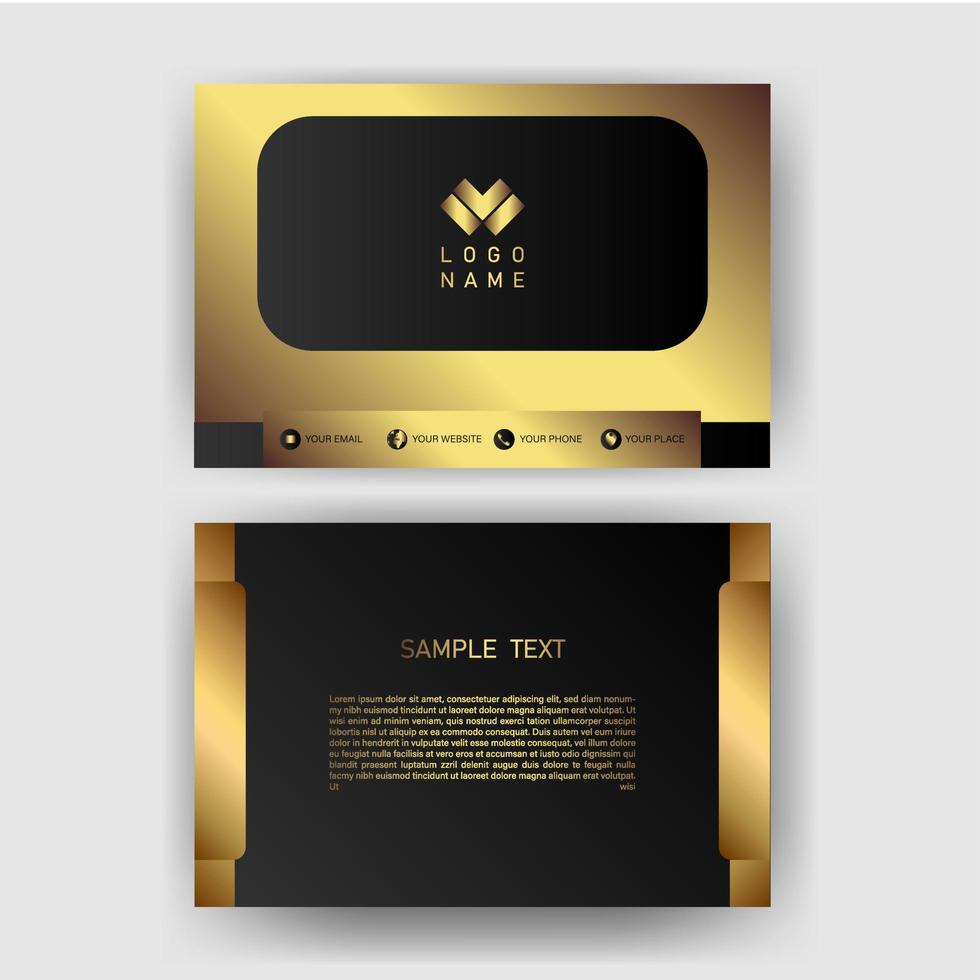 Creative black dark business card Template modern and Clean design vector