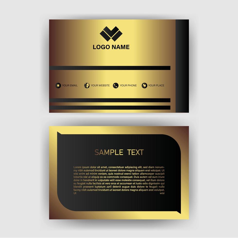 Creative black dark business card Template modern and Clean design vector
