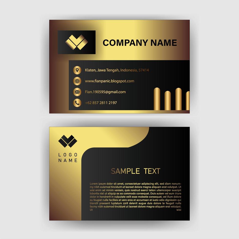 Creative black dark business card Template modern and Clean design vector