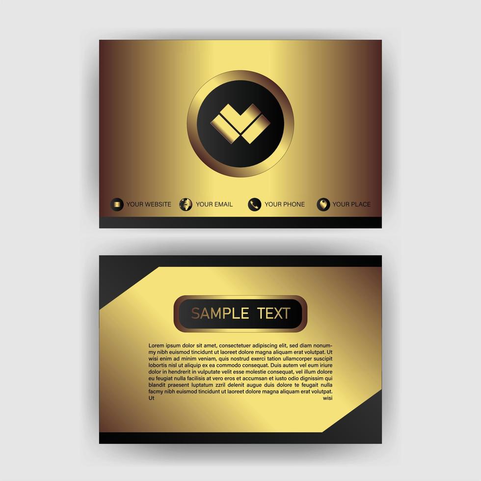 Creative black dark business card Template modern and Clean design vector