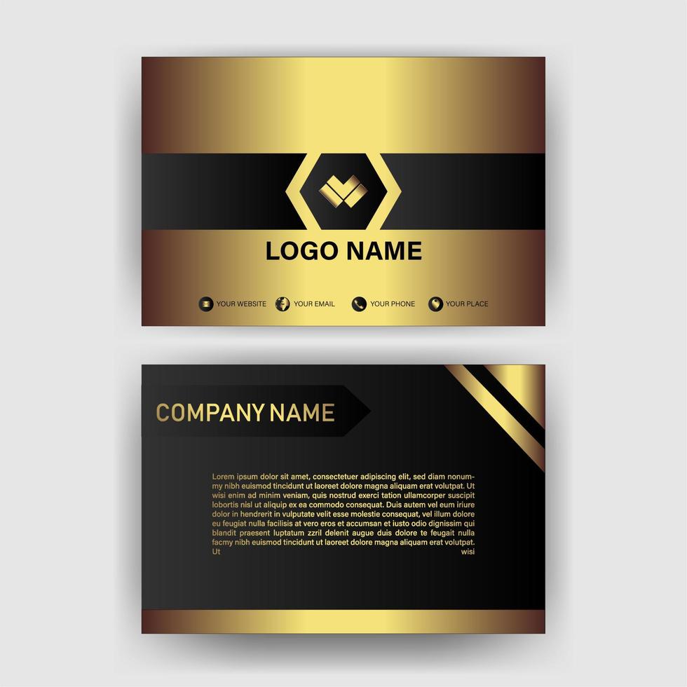 Creative black dark business card Template modern and Clean design vector