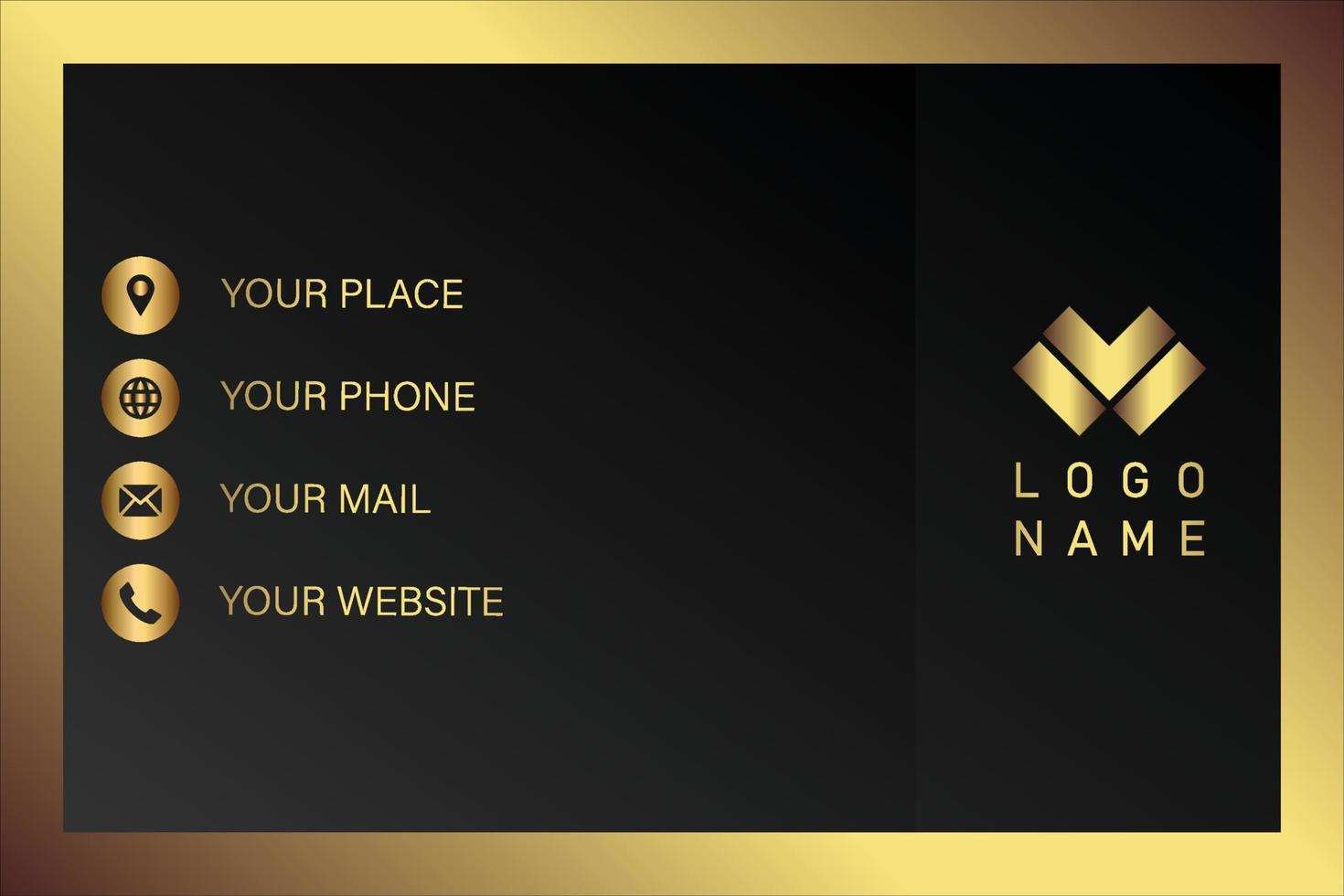 Creative black dark business card Template modern and Clean design vector