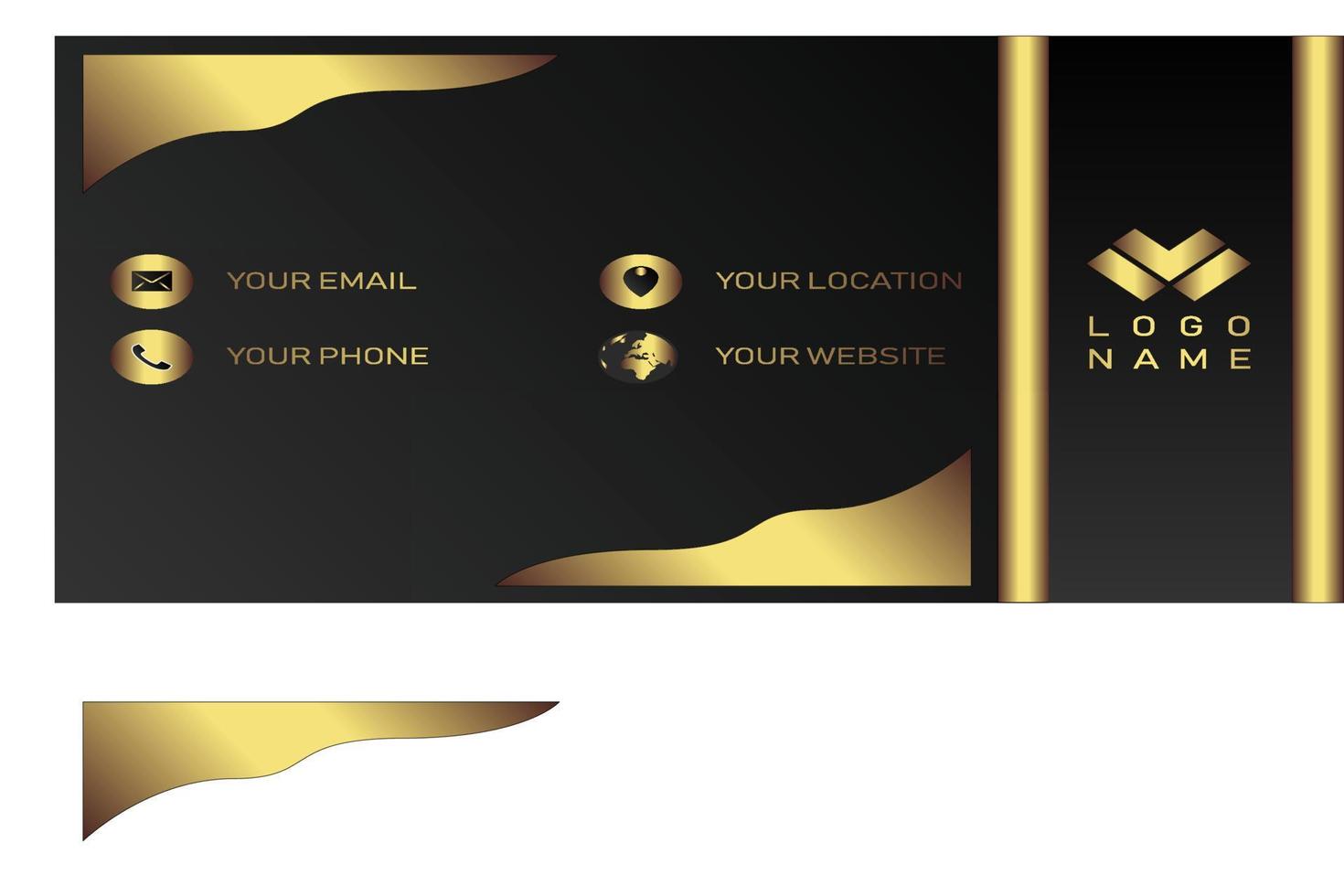 Creative black dark business card Template modern and Clean design vector