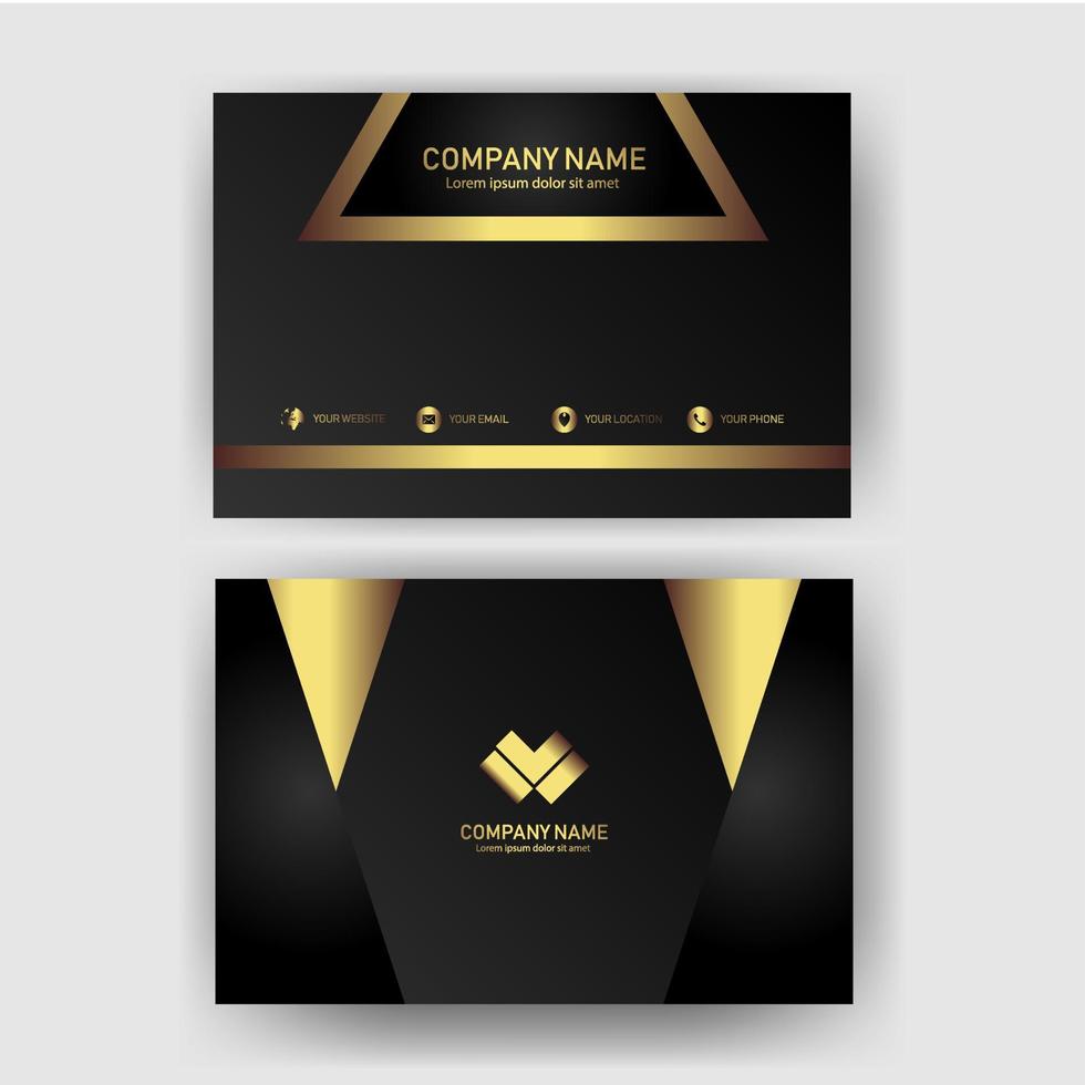 Creative black dark business card Template modern and Clean design vector