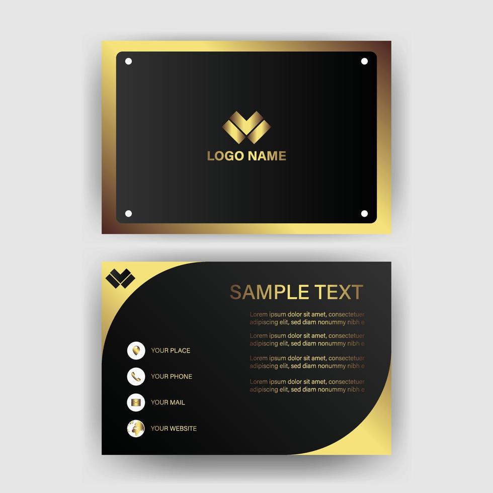 Creative black dark business card Template modern and Clean design vector