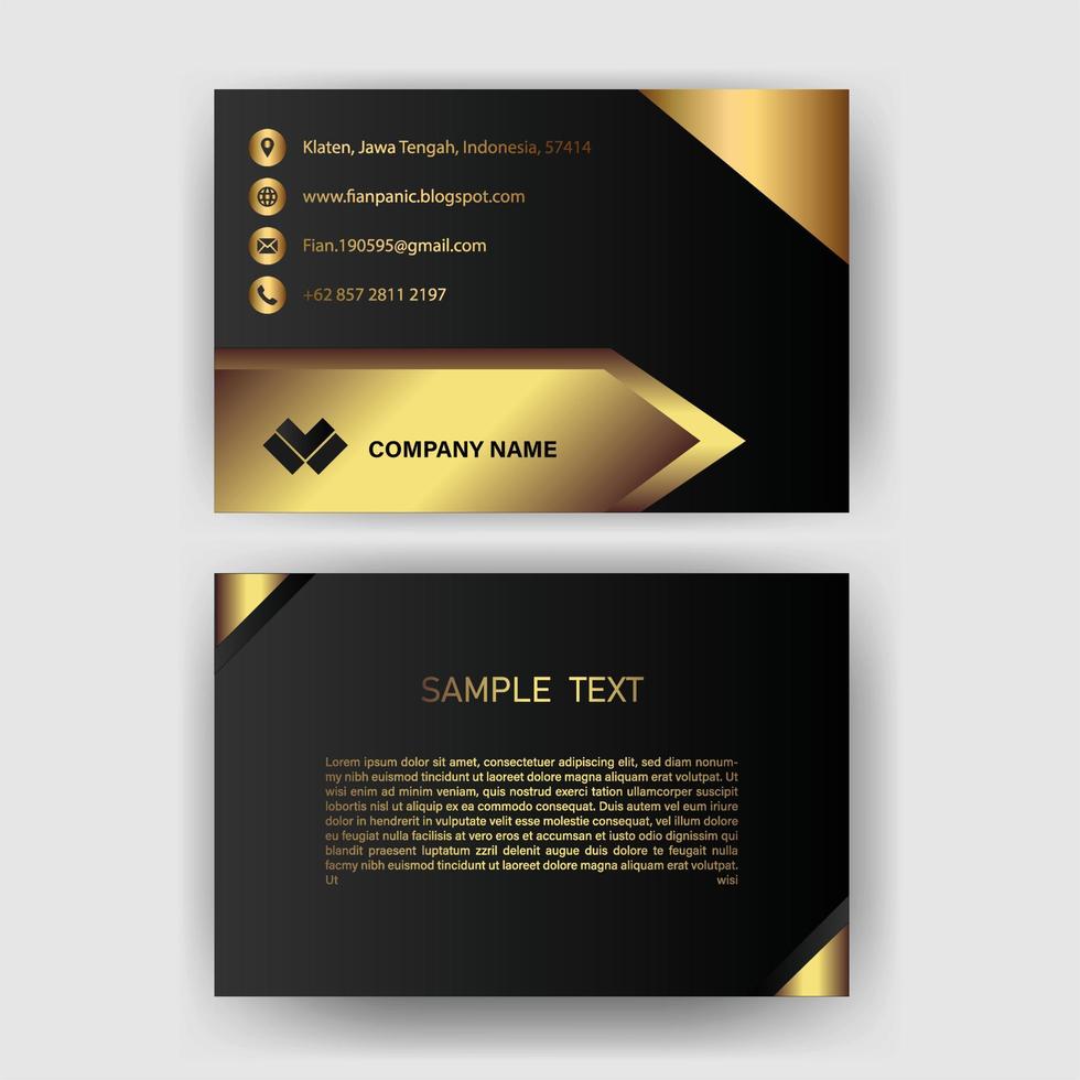 Creative black dark business card Template modern and Clean design vector