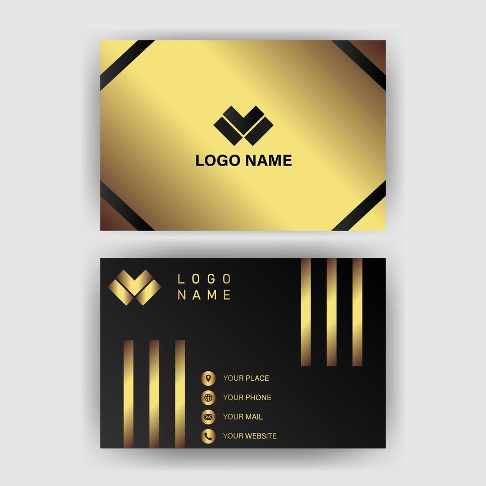 Creative black dark business card Template modern and Clean design vector