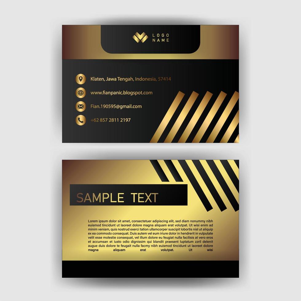 Creative black dark business card Template modern and Clean design vector