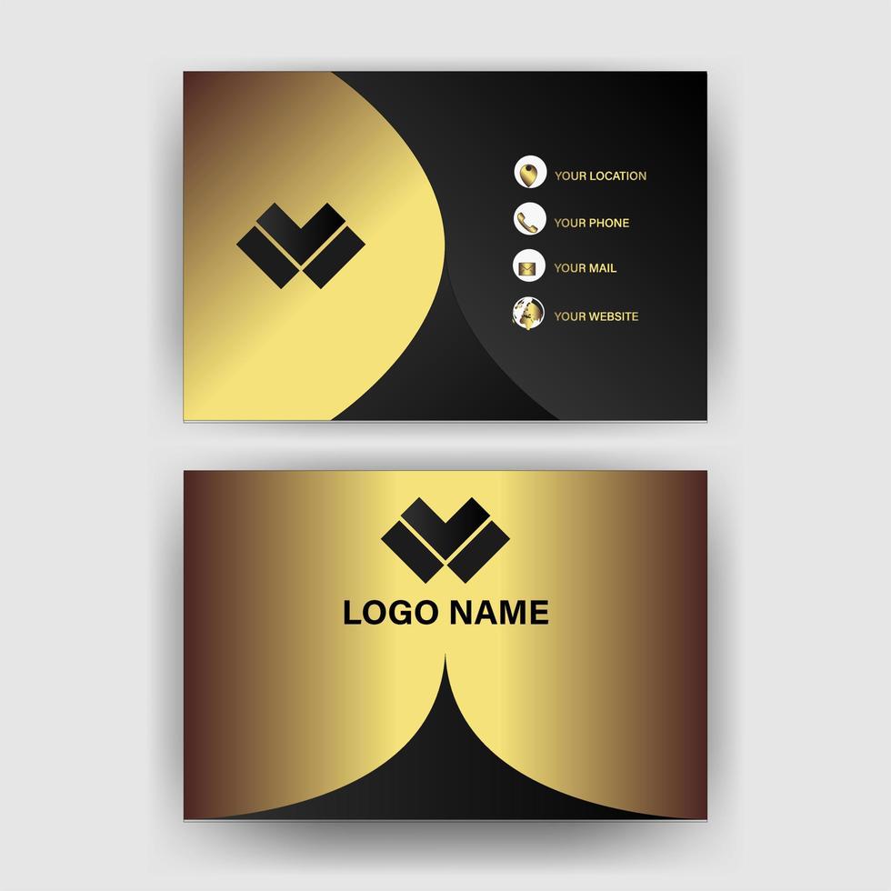 Creative black dark business card Template modern and Clean design vector