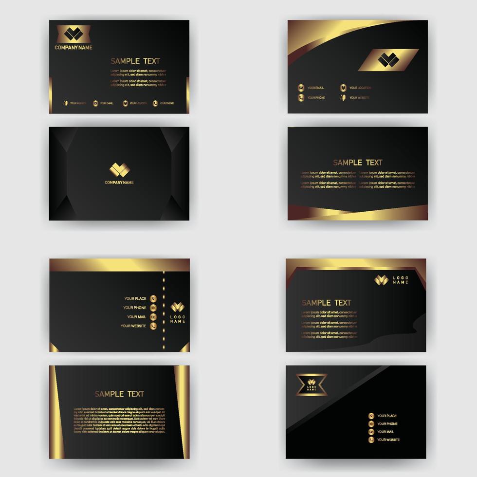 Creative black dark business card Template modern and Clean design vector