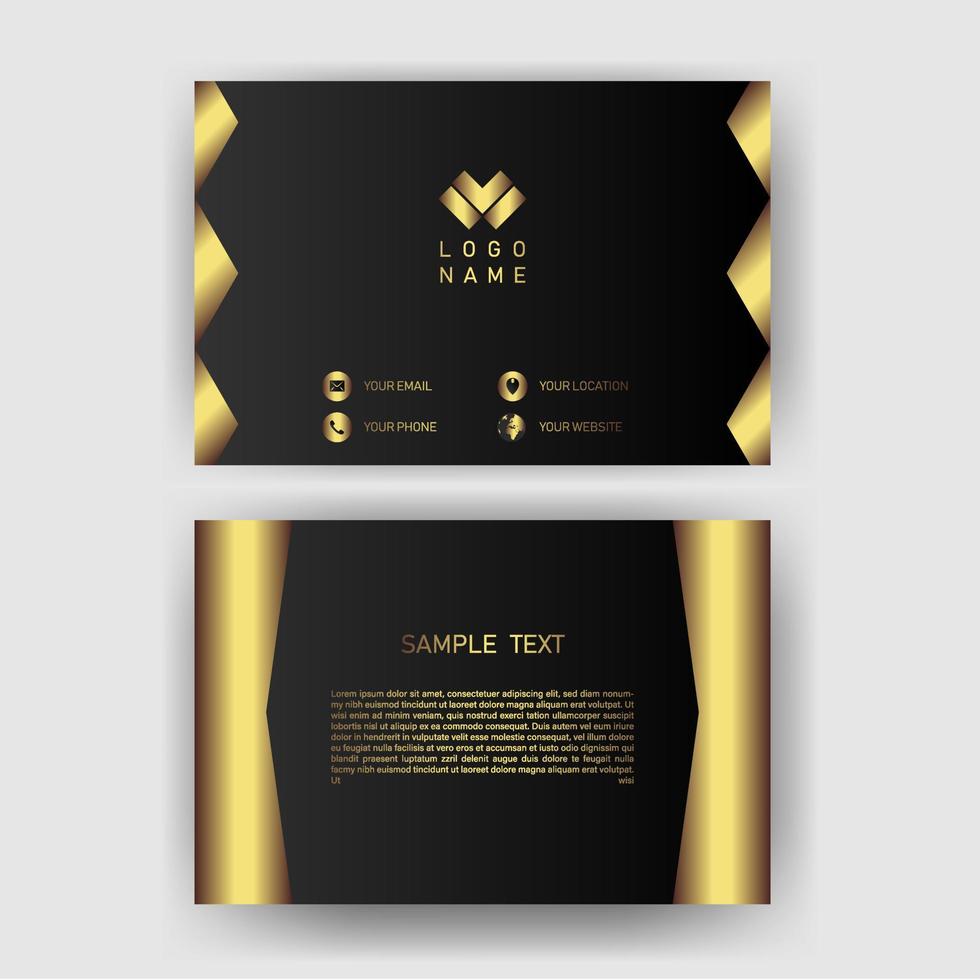 Creative black dark business card Template modern and Clean design vector