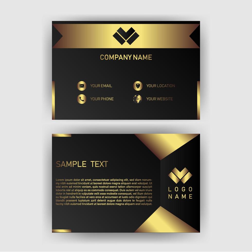 Creative black dark business card Template modern and Clean design vector