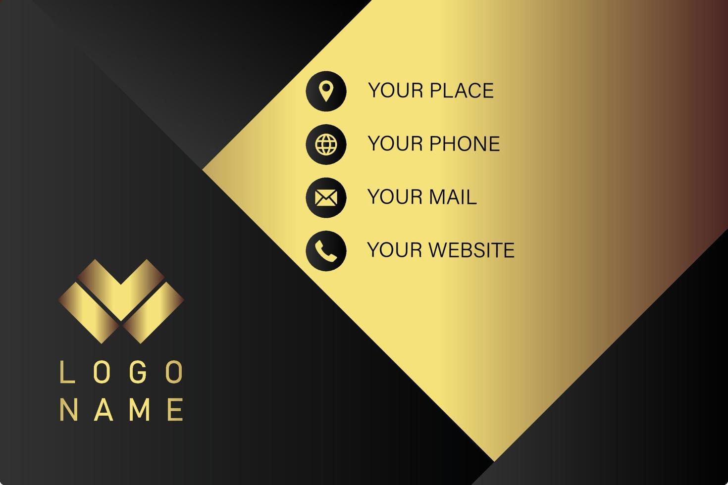 Creative black dark business card Template modern and Clean design vector