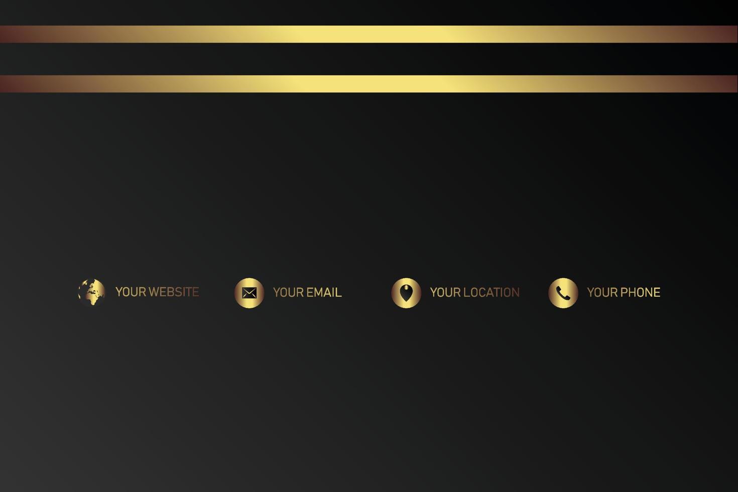 Creative black dark business card Template modern and Clean design vector