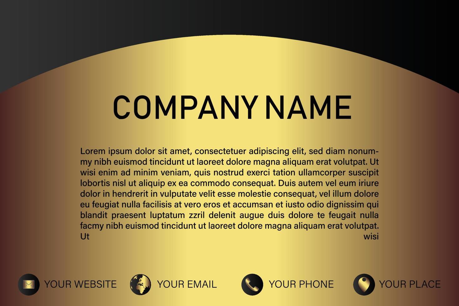 Creative black dark business card Template modern and Clean design vector