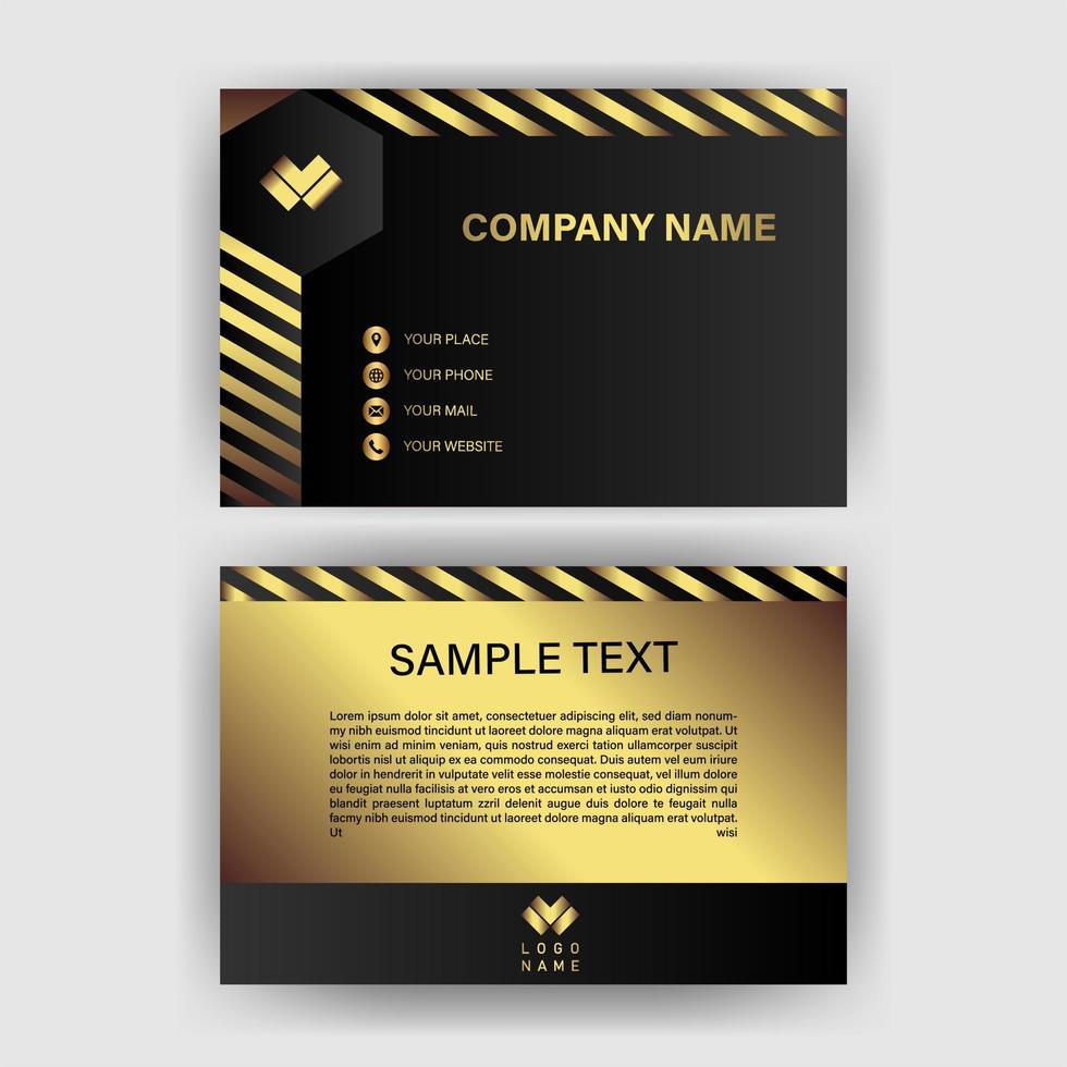 Creative black dark business card Template modern and Clean design vector