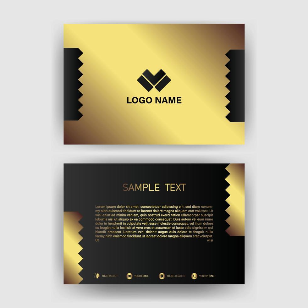 Creative black dark business card Template modern and Clean design vector