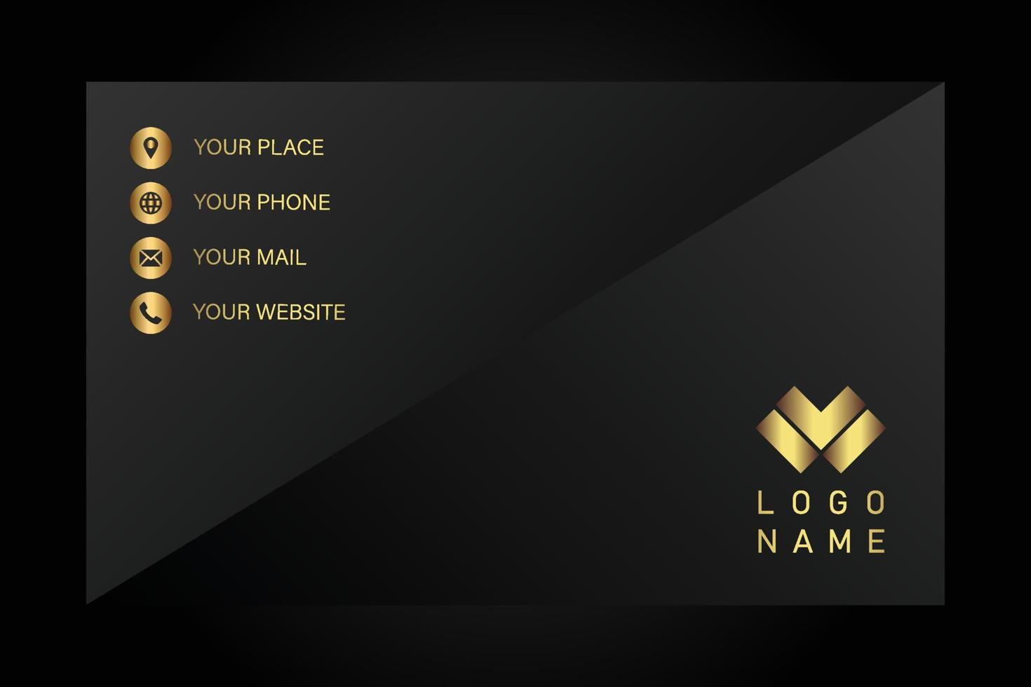 Creative black dark business card Template modern and Clean design vector