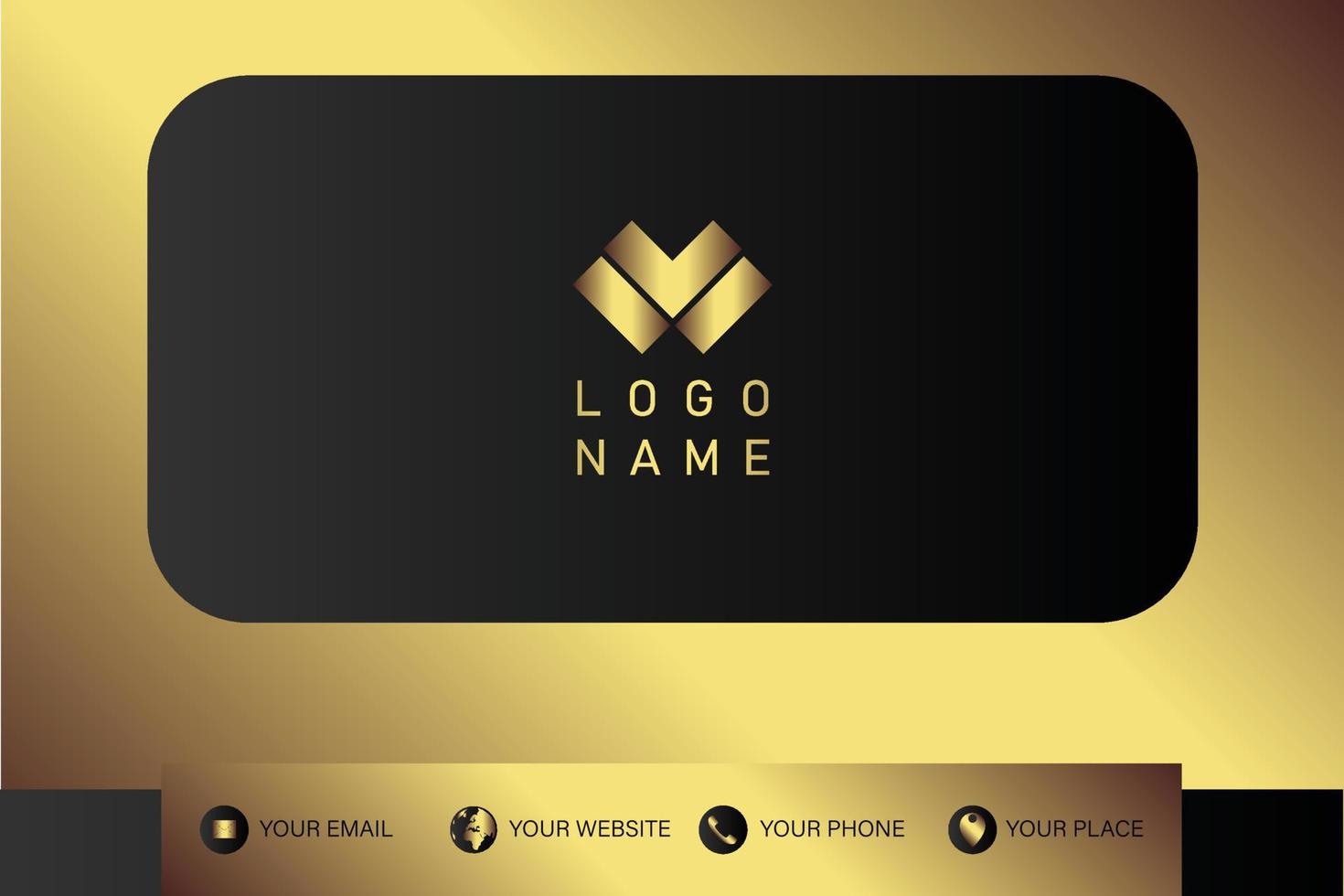 Creative black dark business card Template modern and Clean design vector