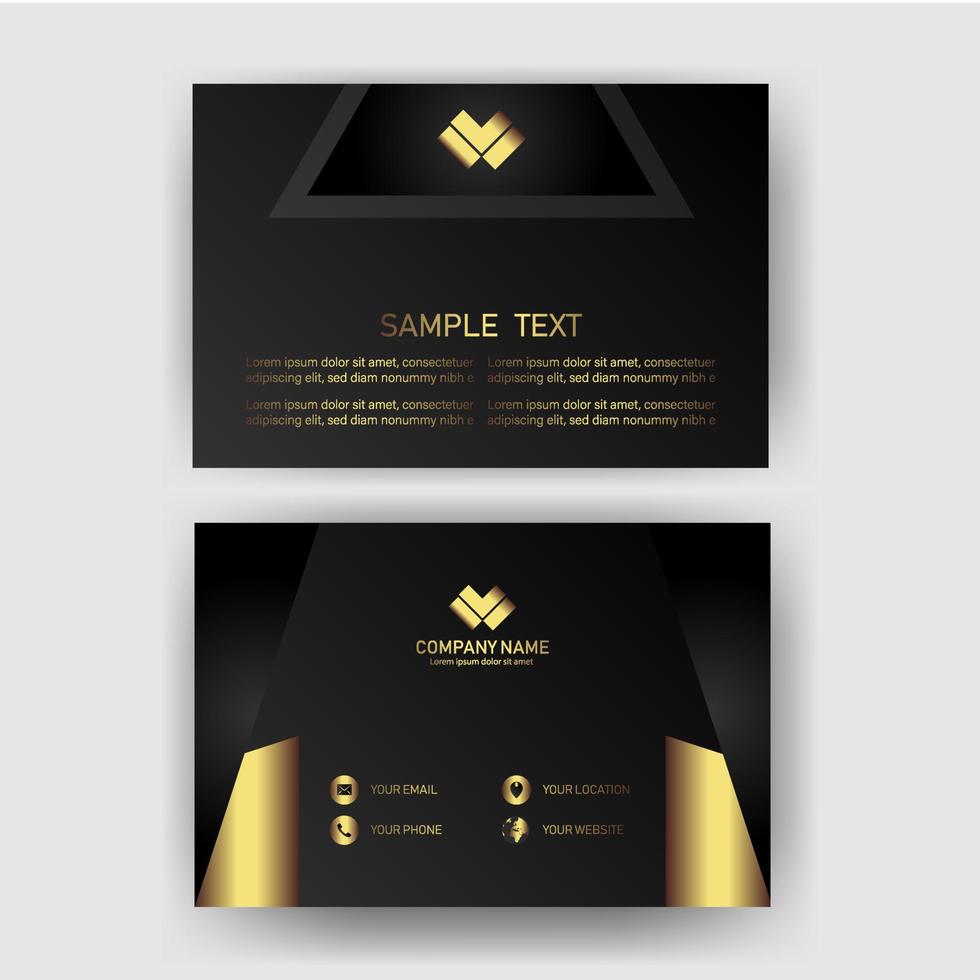 Creative black dark business card Template modern and Clean design vector