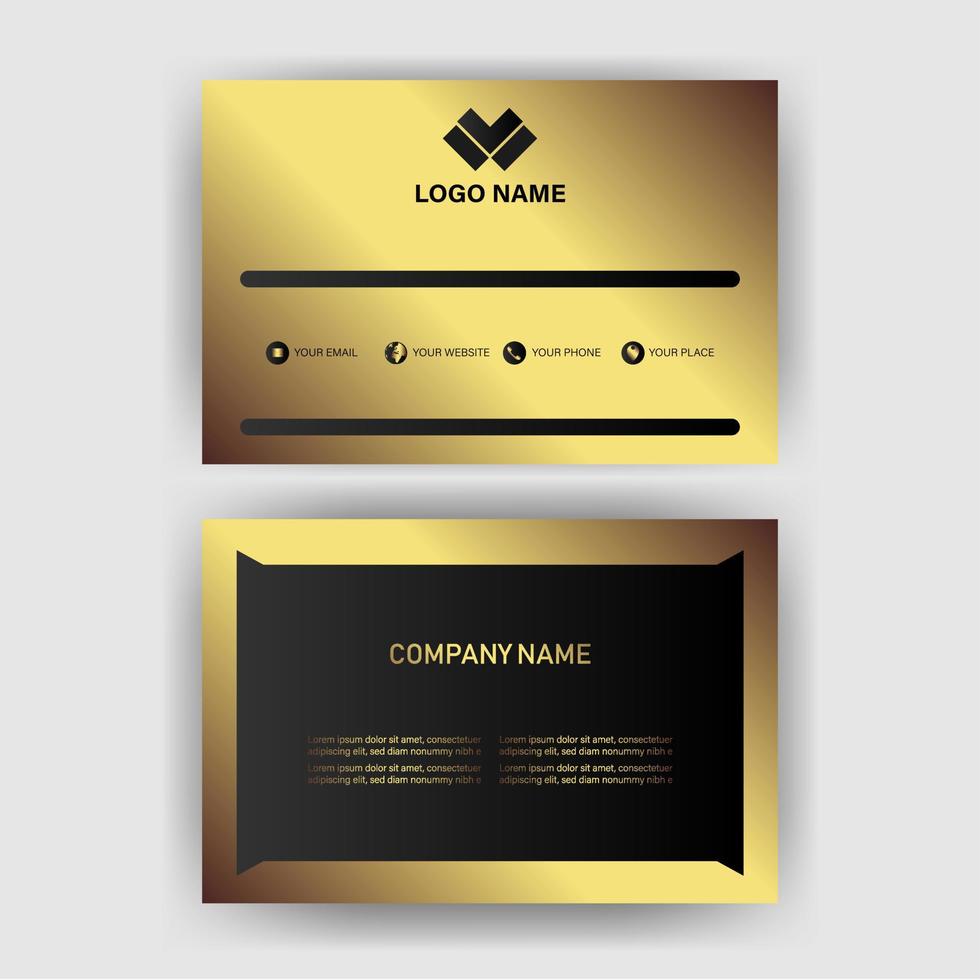 Creative black dark business card Template modern and Clean design vector