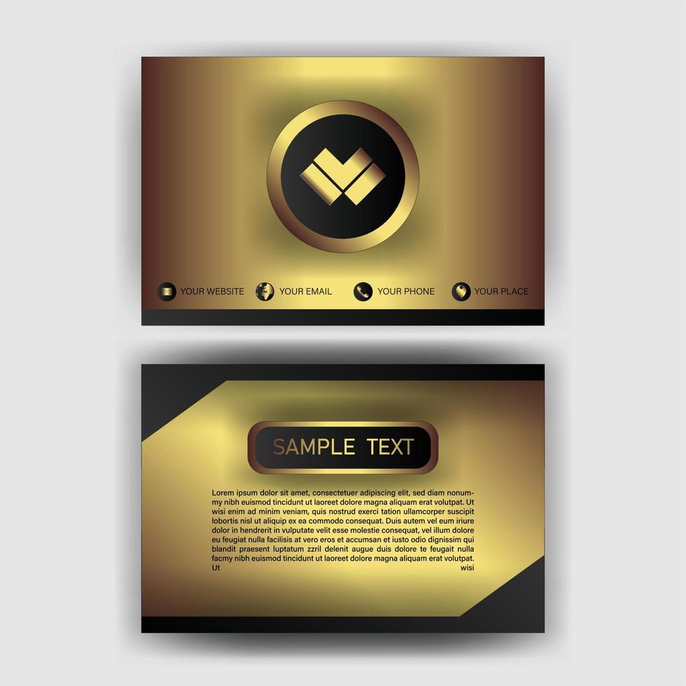 Creative black dark business card Template modern and Clean design vector