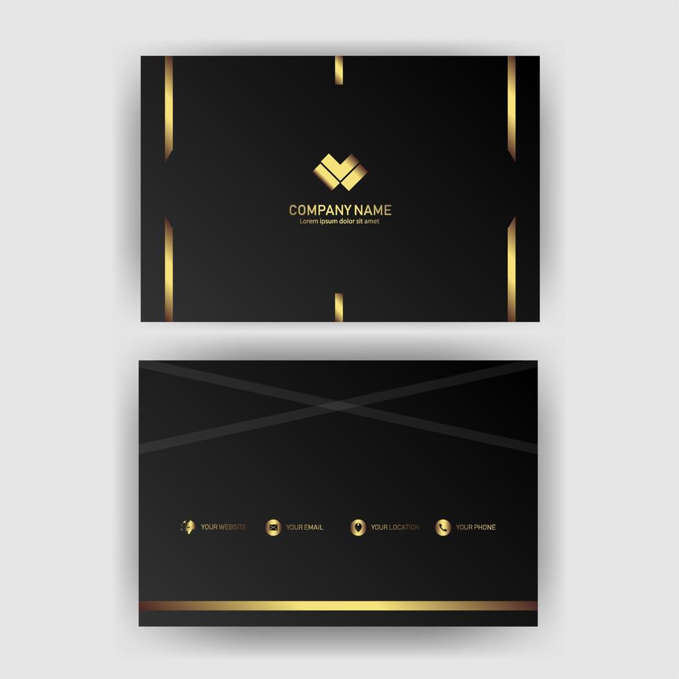 Creative black dark business card Template modern and Clean design vector