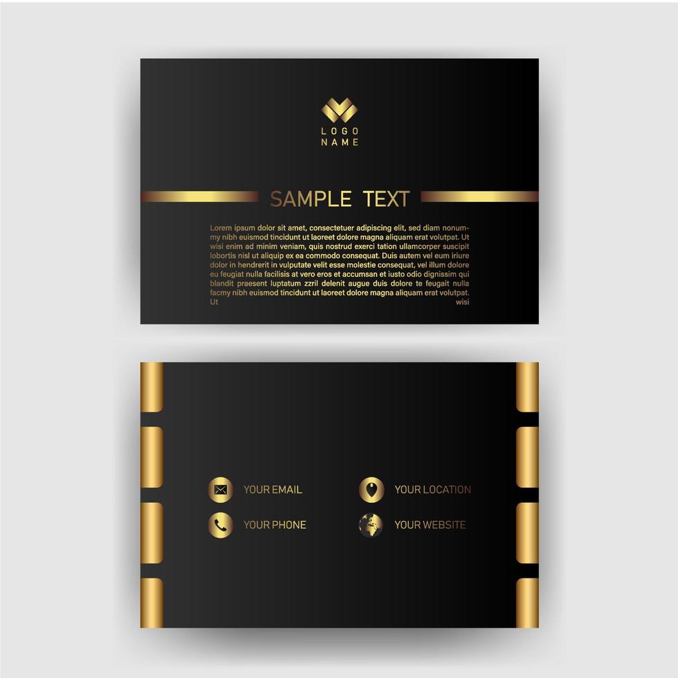 Creative black dark business card Template modern and Clean design vector