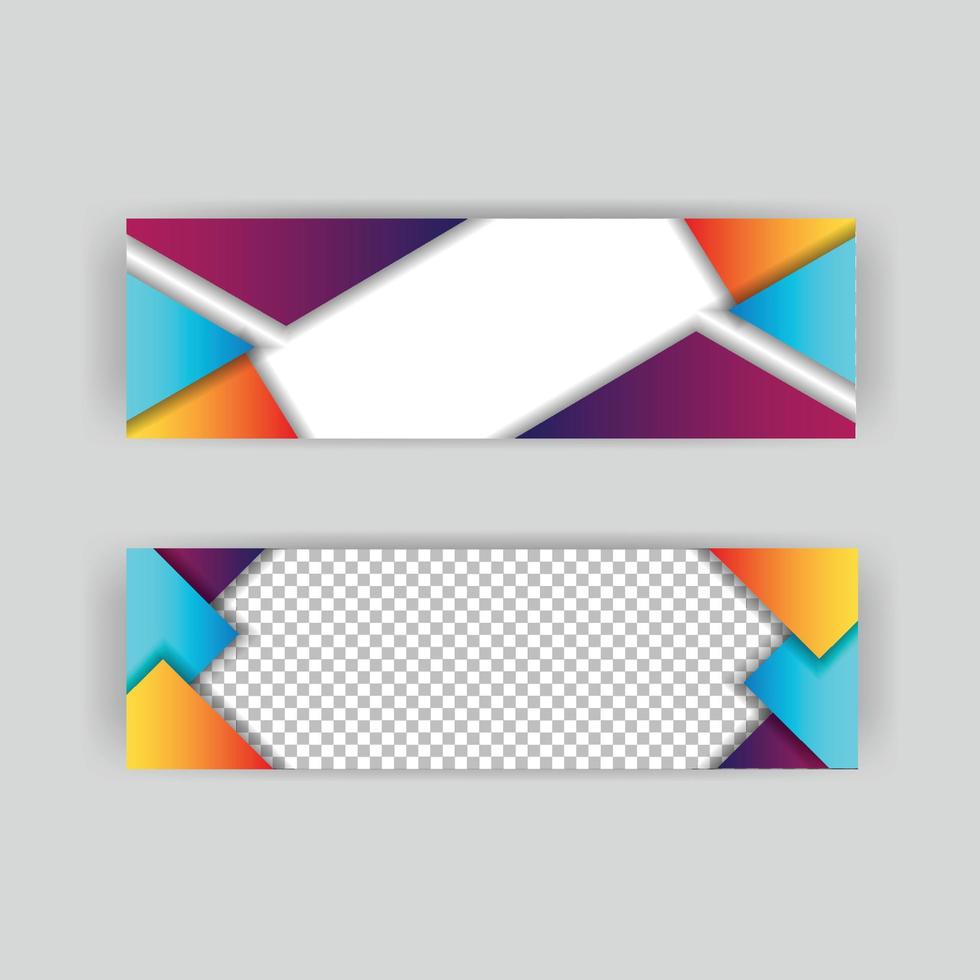 set banner background template with modern shape free vector art