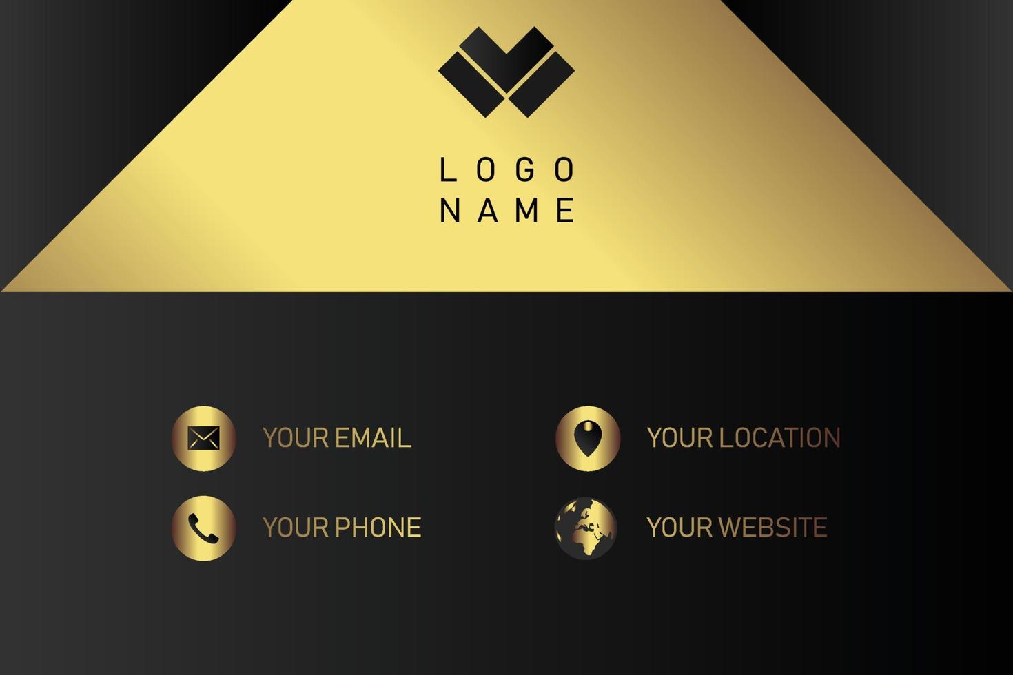 Creative black dark business card Template modern and Clean design vector