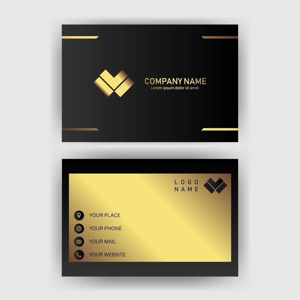 Creative black dark business card Template modern and Clean design vector