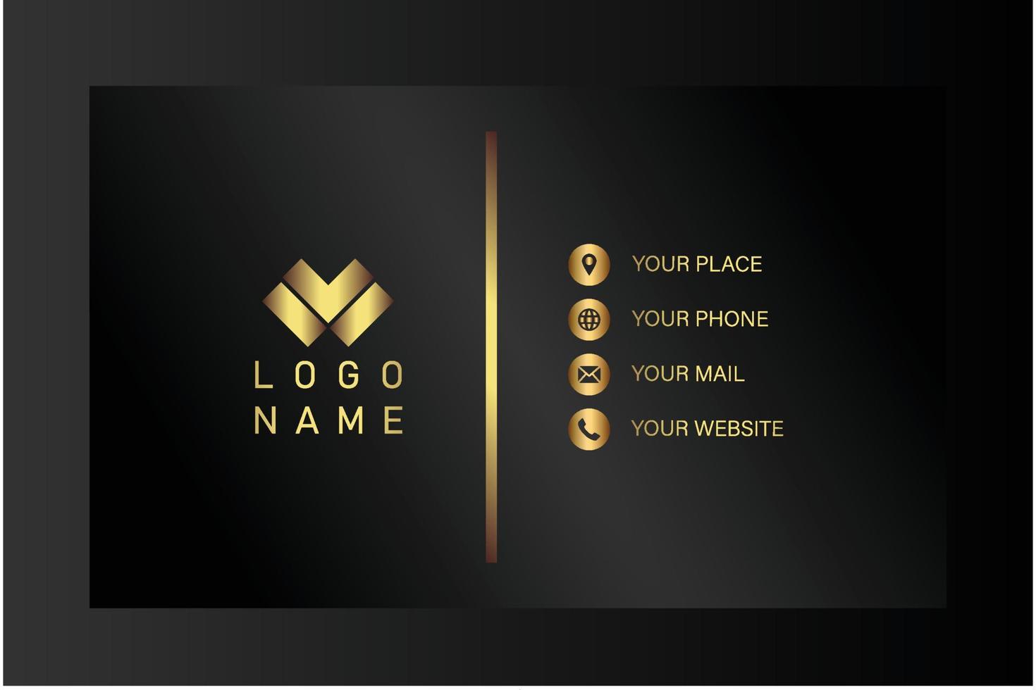 Creative black dark business card Template modern and Clean design vector