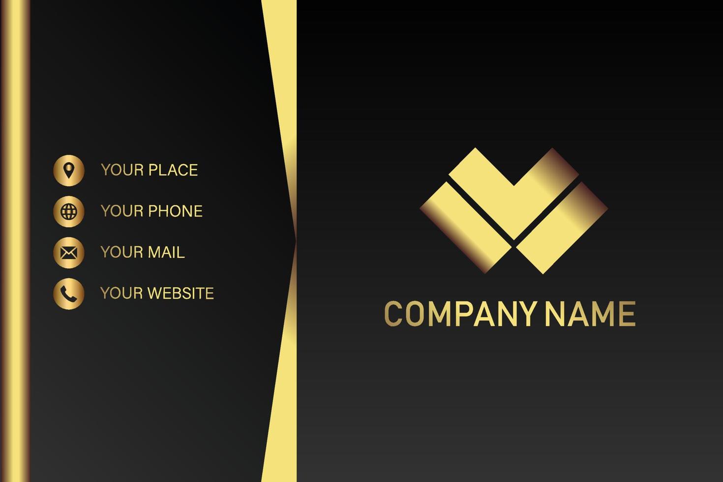 Creative black dark business card Template modern and Clean design vector