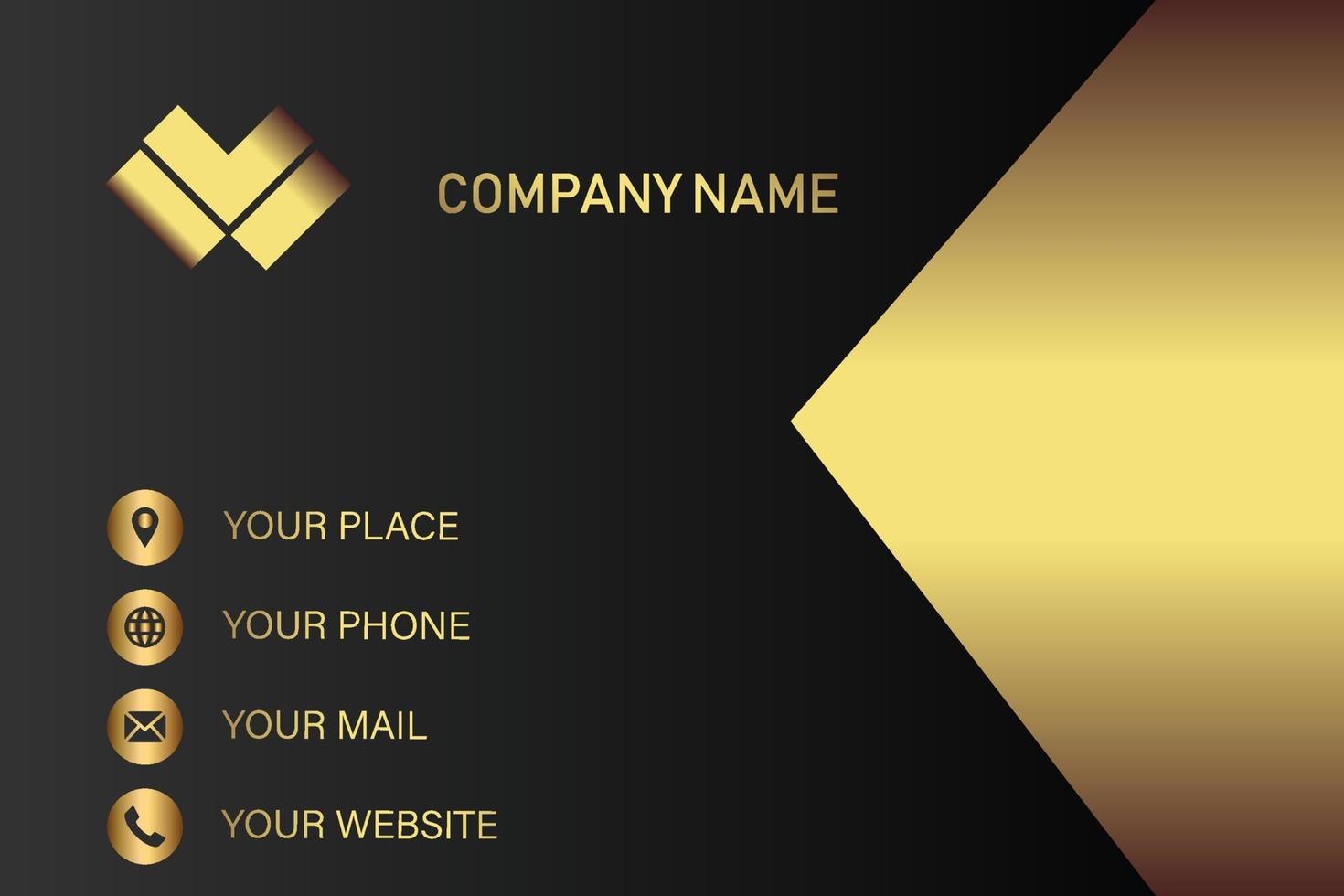 Creative black dark business card Template modern and Clean design vector