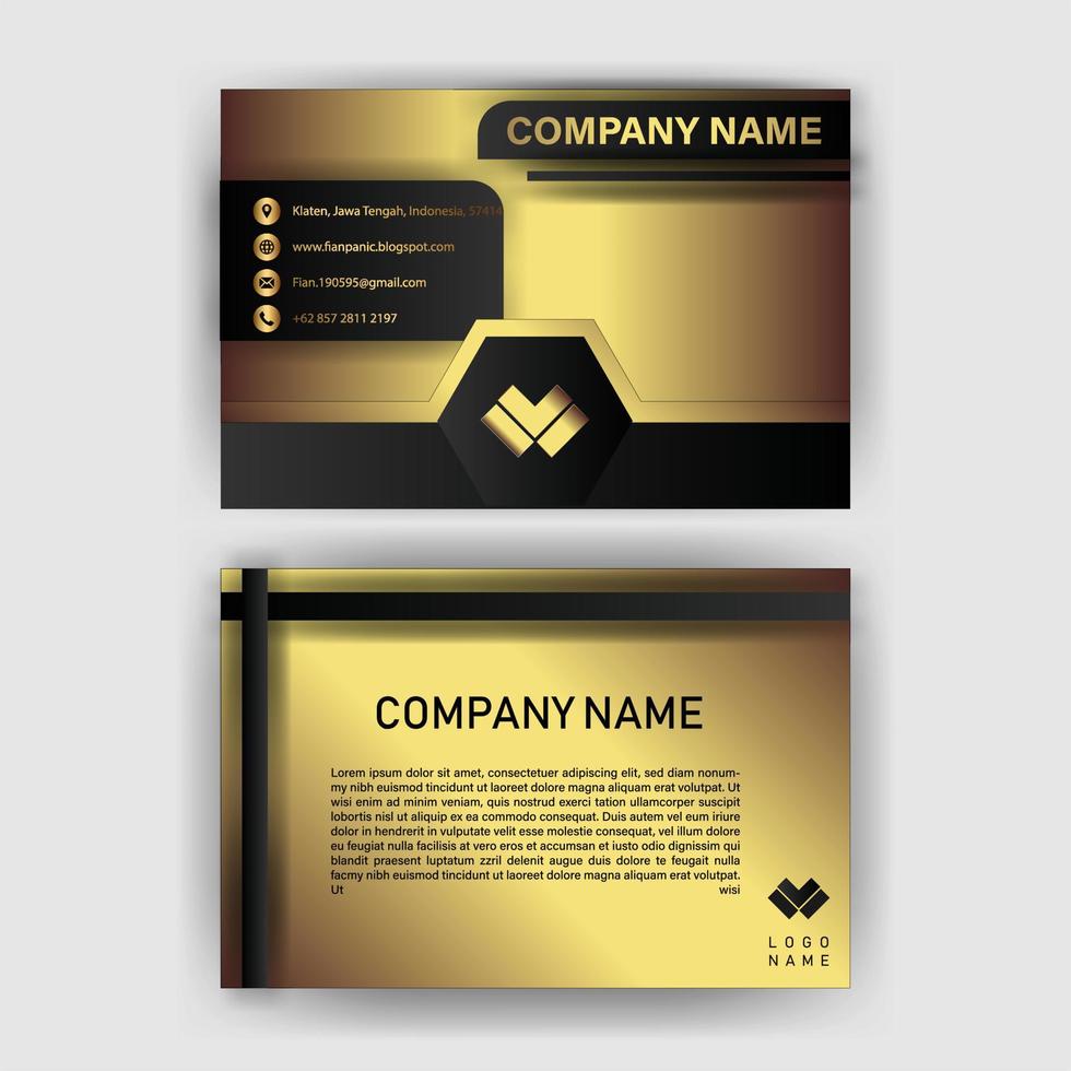 Creative black dark business card Template modern and Clean design vector