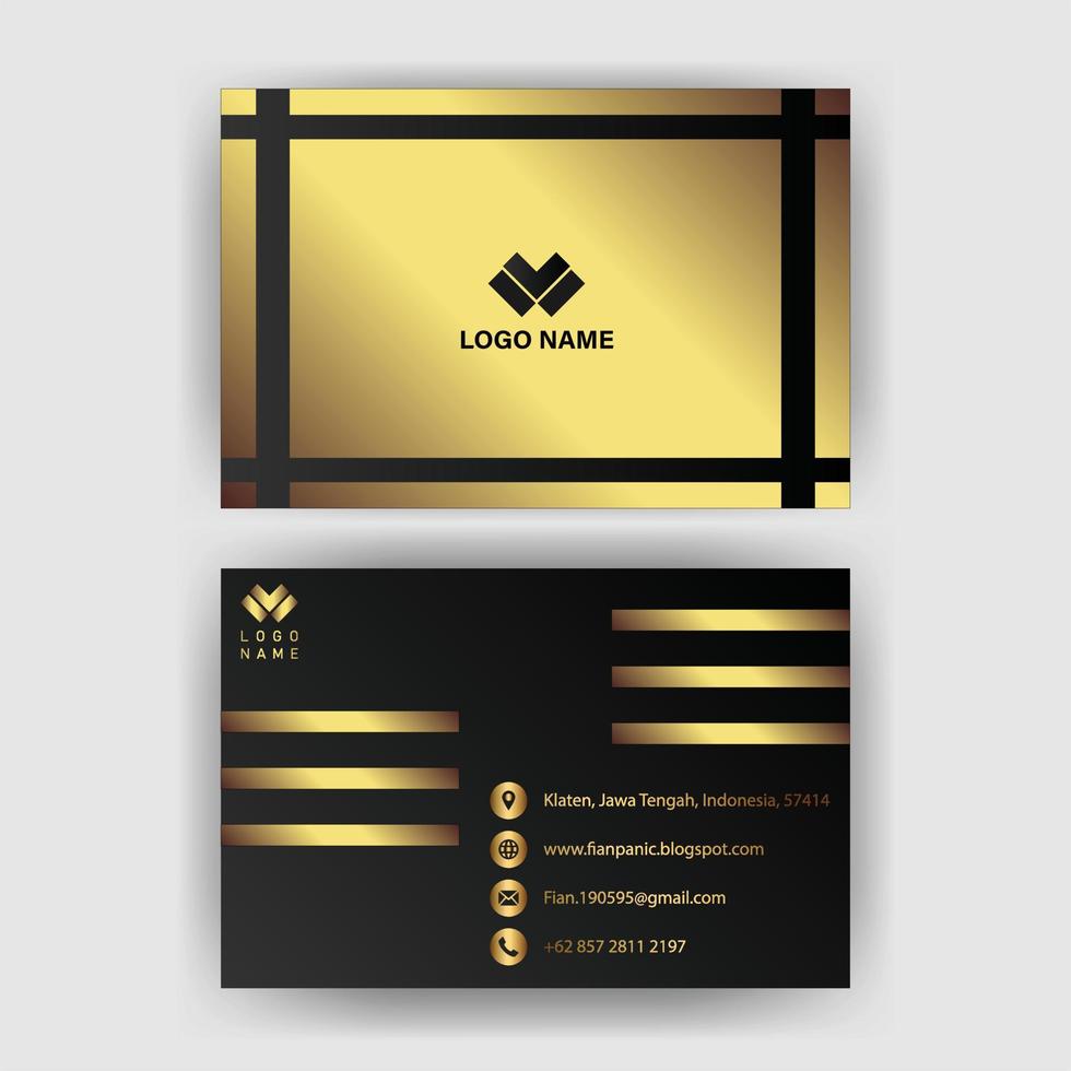 Creative black dark business card Template modern and Clean design vector