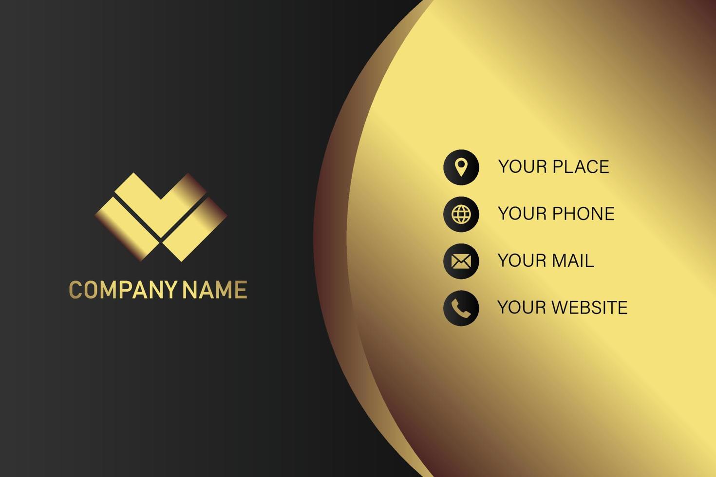 Creative black dark business card Template modern and Clean design vector