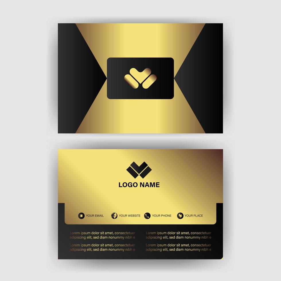 Creative black dark business card Template modern and Clean design vector