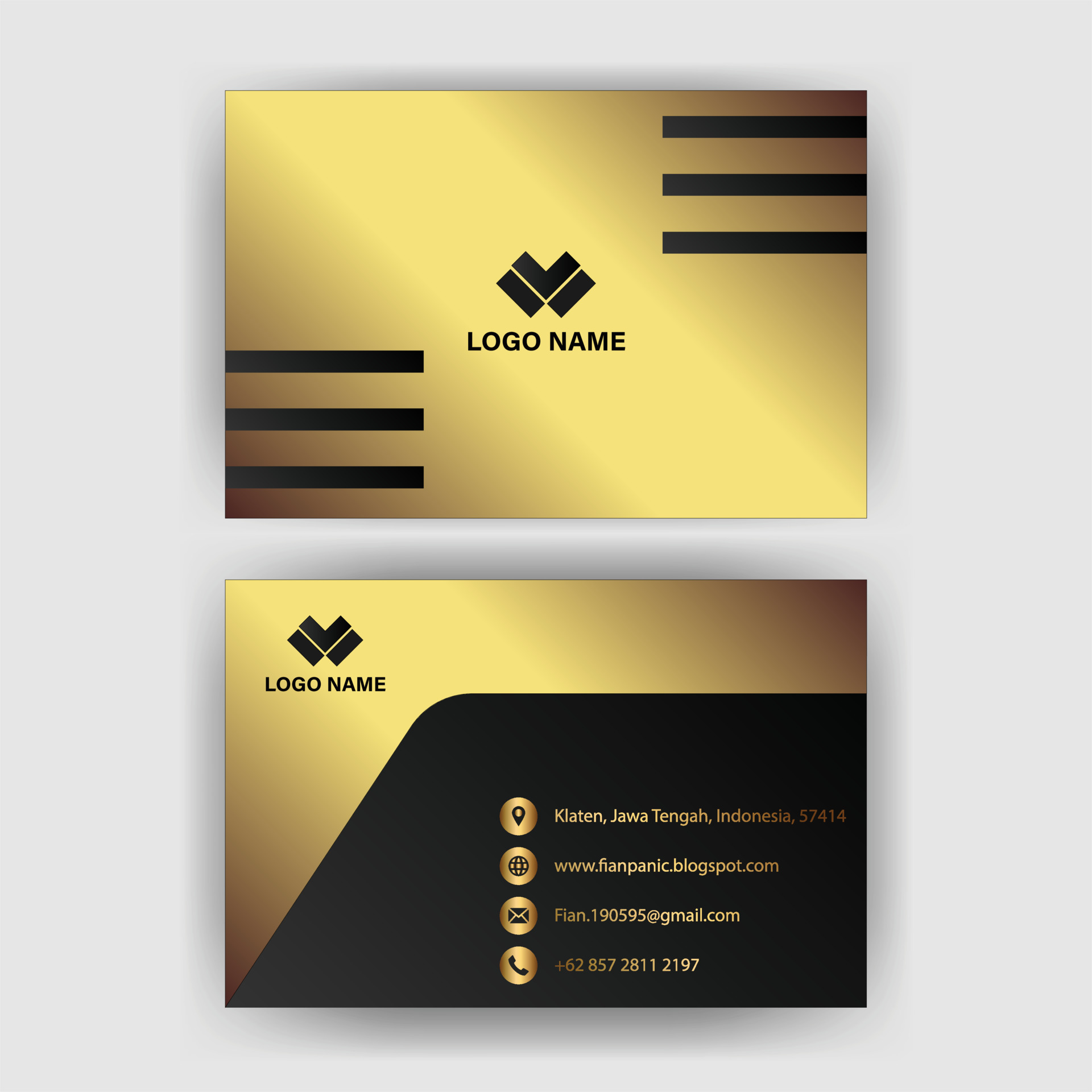 Creative Black Dark Business Card Template Modern And Clean Design