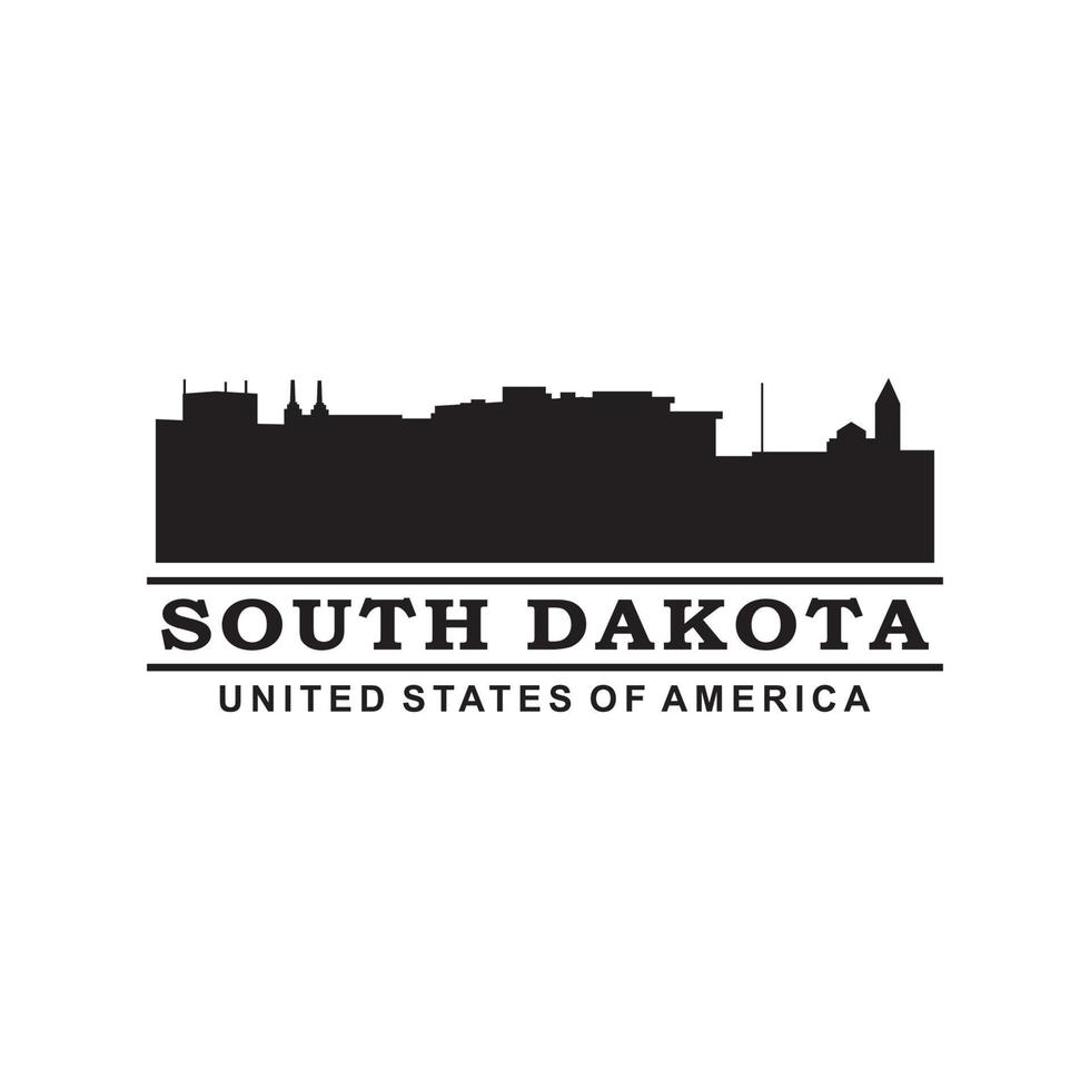 south dakota skyline silhouette vector logo