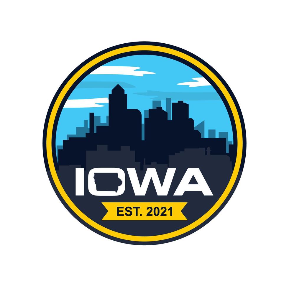 vector de horizonte de iowa, logotipo de rascacielos de iowa