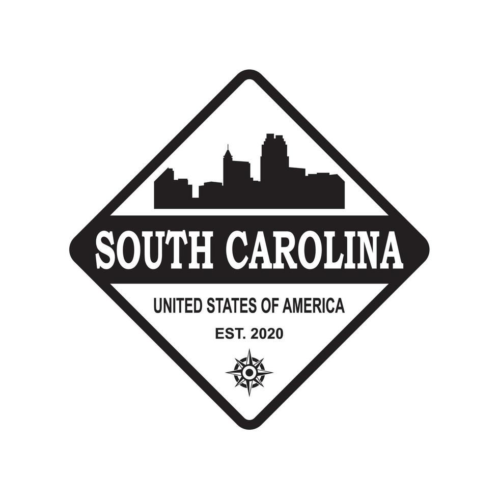 logotipo de vector de silueta de horizonte de carolina del sur